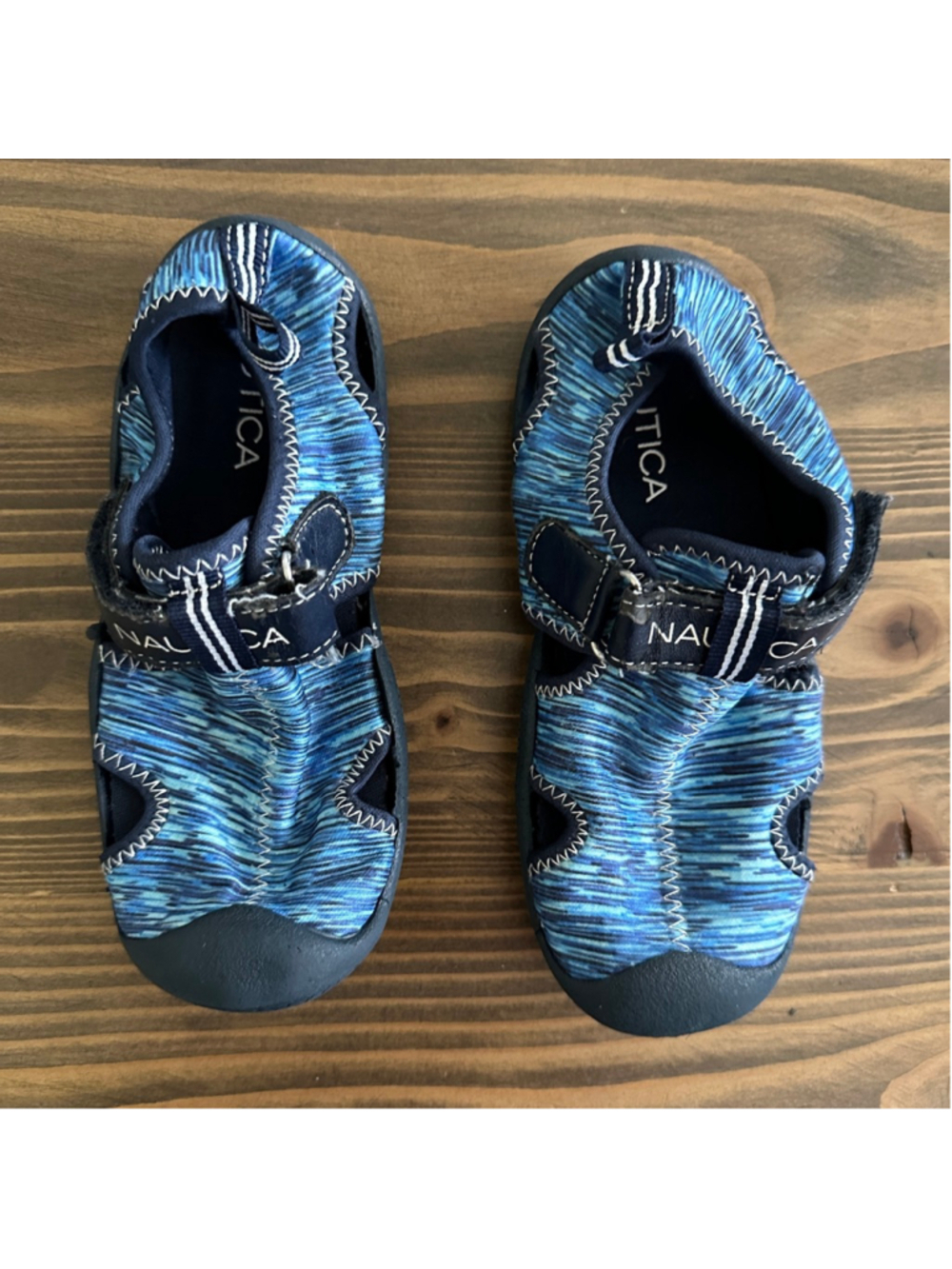 Boys Nautica Blue Navy Striped Kettle Gulf Water Shoes US 11 Toddler Pool Shoes